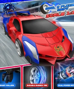 Voiture transformable télécommandée – jouet pour garçons de 3 à 12 ans